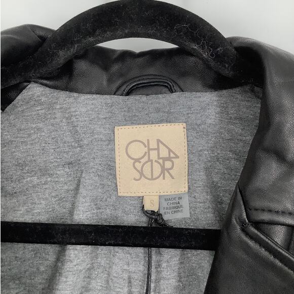 Chaser Sz S Black Lamb Leather Motorcycle Biker Jacket Asymmetrical Zip HR1-6 - Picture 3 of 9